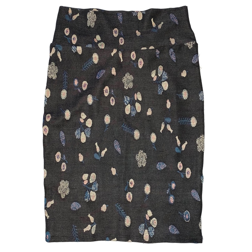 Lularoe Cassie Floral Skirt Black Pink Blue XS NWT